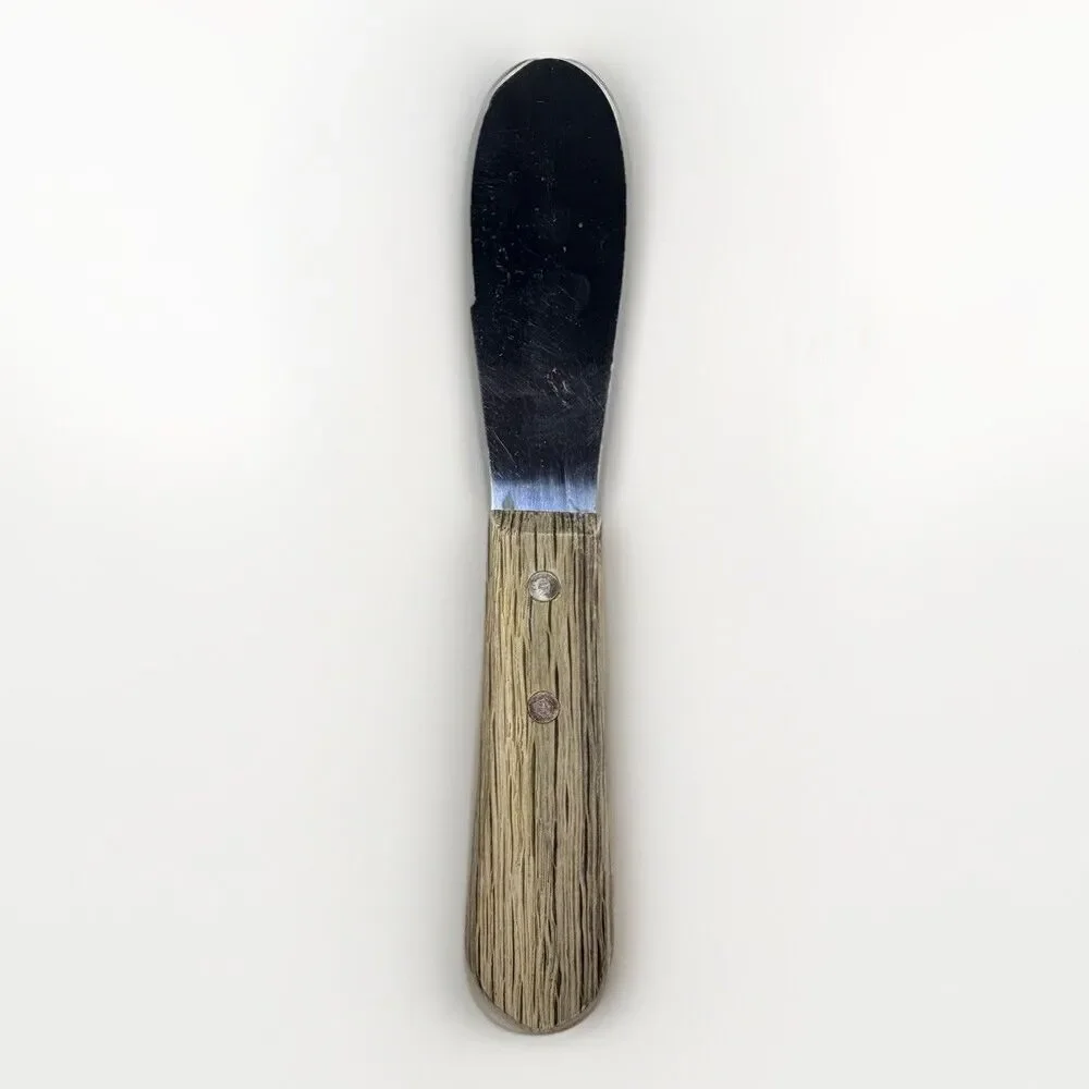 Vintage Spatula Spreader Knife Stainless‎ Steel Wood Handle 7.5
